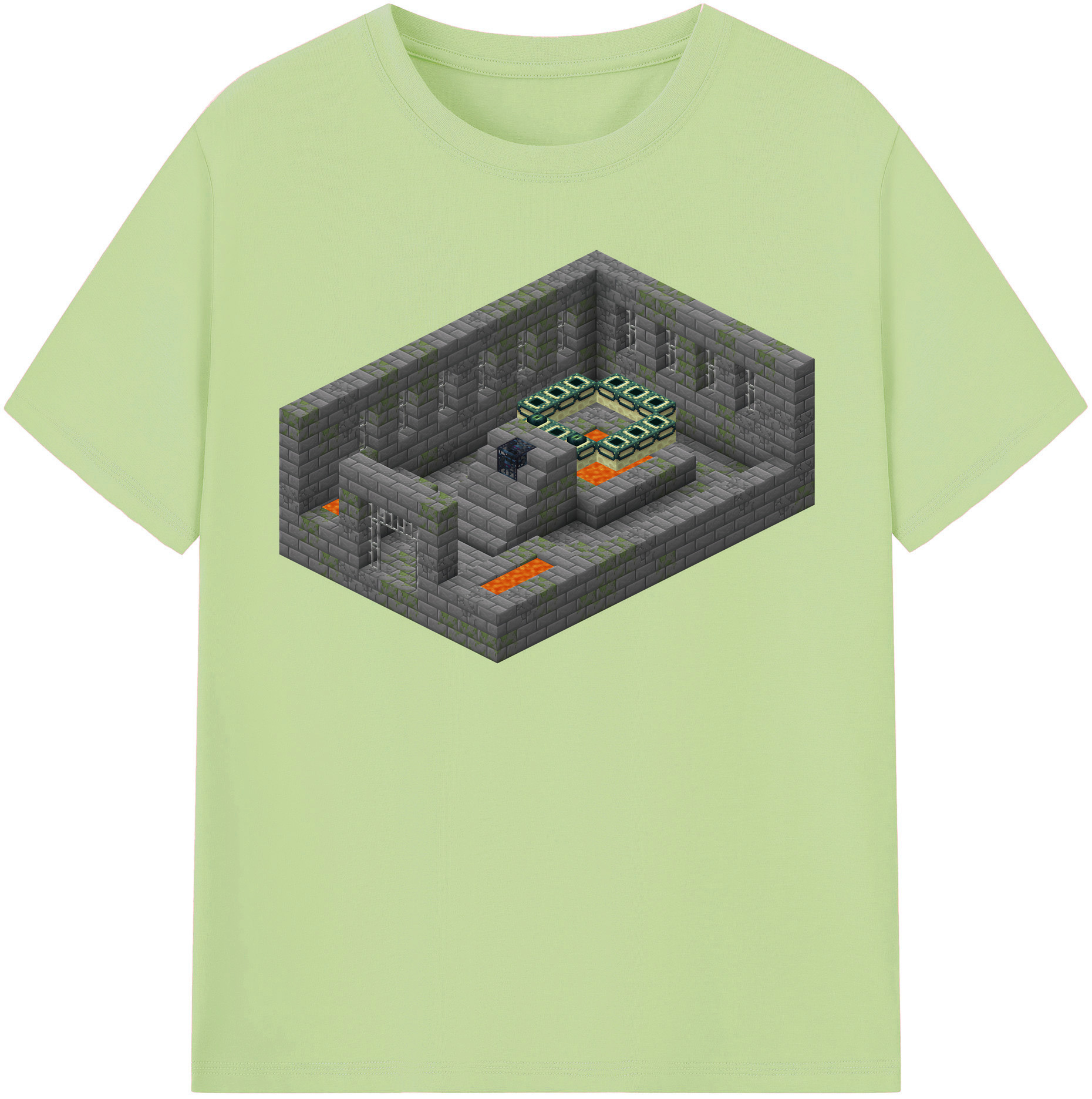 （画像用） マインクラフト ブロックの世界 Minecraft MC Block world 綿100％半袖Tシャツ（フロントプリント）
